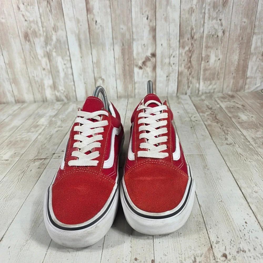 Vans Old Skool Red Suede Canvas Skate‎ Shoes Women's 7.5 Men's 6